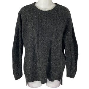 BDG Charcoal Gray Speckled Cable Knit Pullover Sweater M Medium